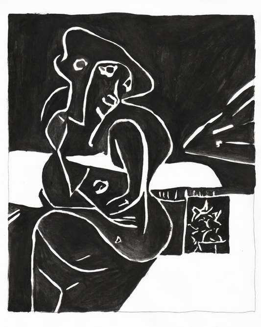 Sitting on the Bed Thinking