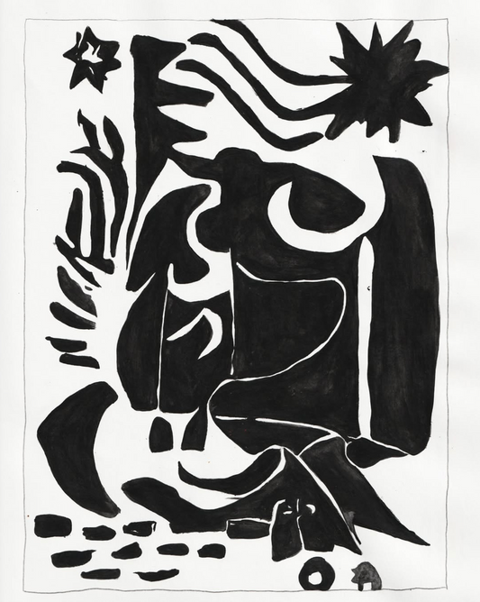 Two Penguins Having a Meeting by the Fire